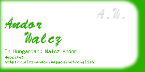 andor walcz business card